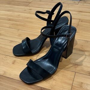 Vince Camuto Black Strappy Block Heels